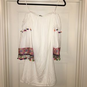 Embroidered Off the Shoulder Dress